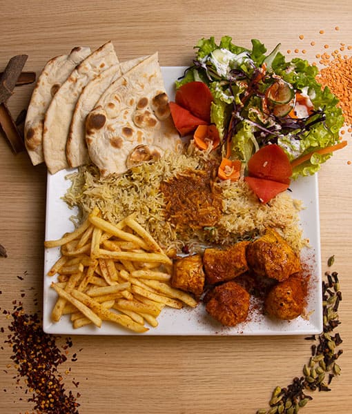 Assiette Bombay Poulet Tikka - Poulet grillé tandoor Goa Fast Food Grenoble